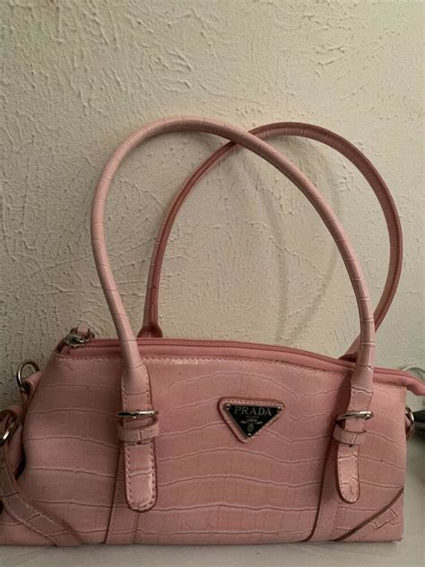 used pink prada gator akin handbag|prada bag 2010.